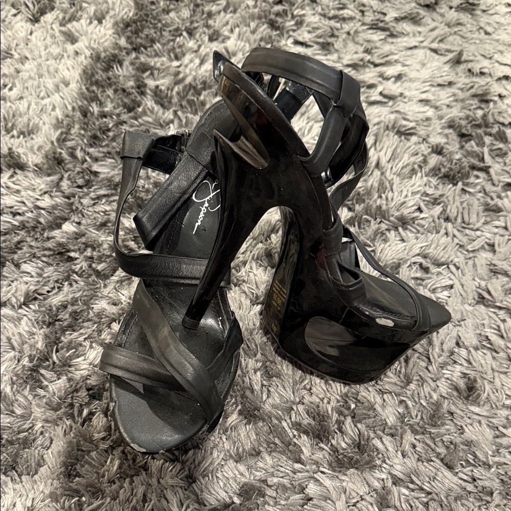Jessica Simpson Black Strappy Heels